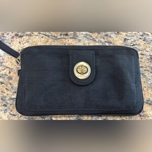 Baggallini Black and Gold Zippered wristlet wallet